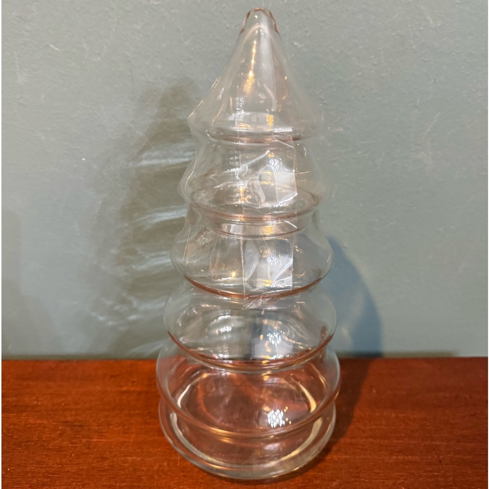 Anchor Hocking Christmas Tree Candy‎ Jar Dish Clear Glass 10.5 x 4.75"  Large